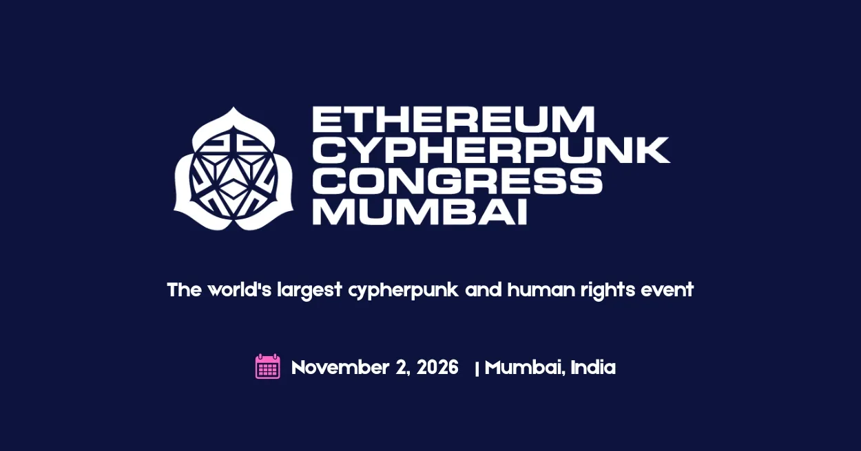 Ethereum Cypherpunk Congress Mumbai 2026 – event banner