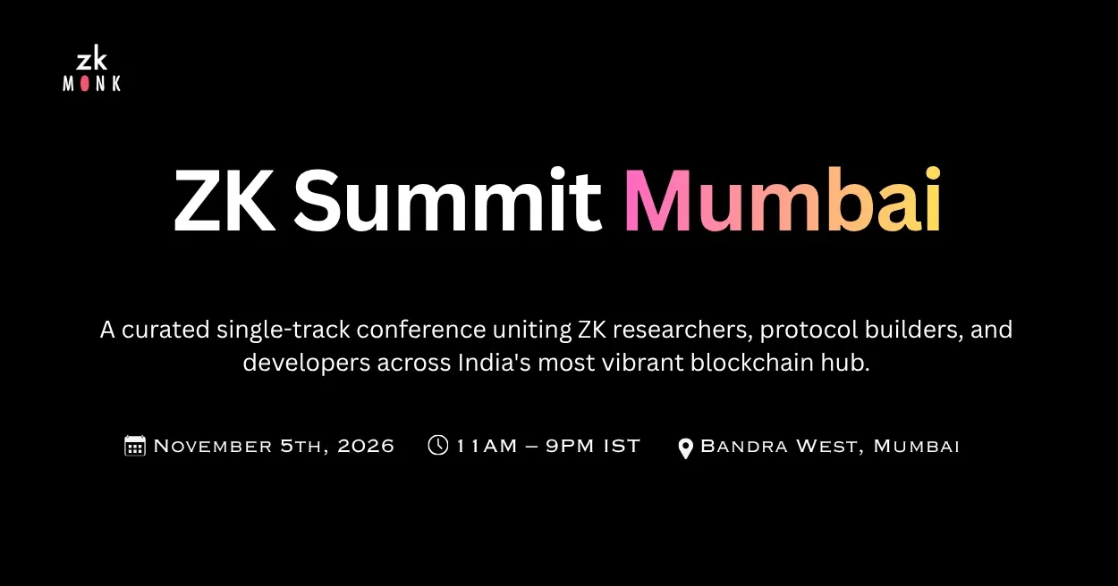 ZK Summit Mumbai 2026 – event banner